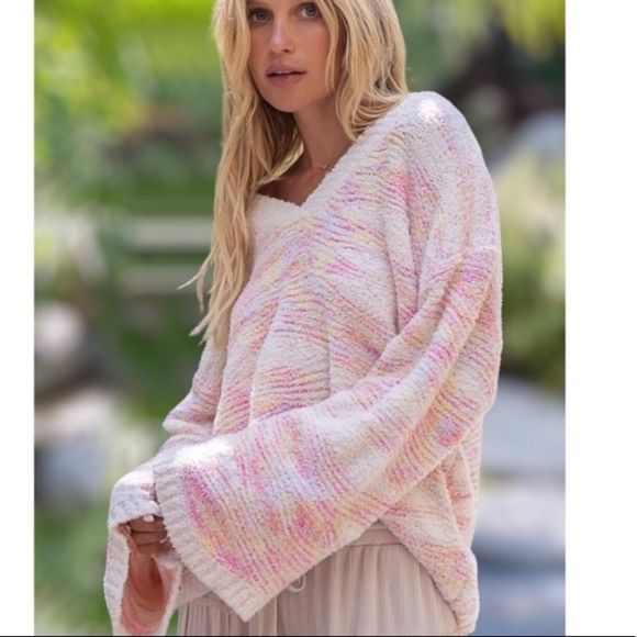 POL CREAM MARBLED V-NECK SWEATER - Picture 7 of 7